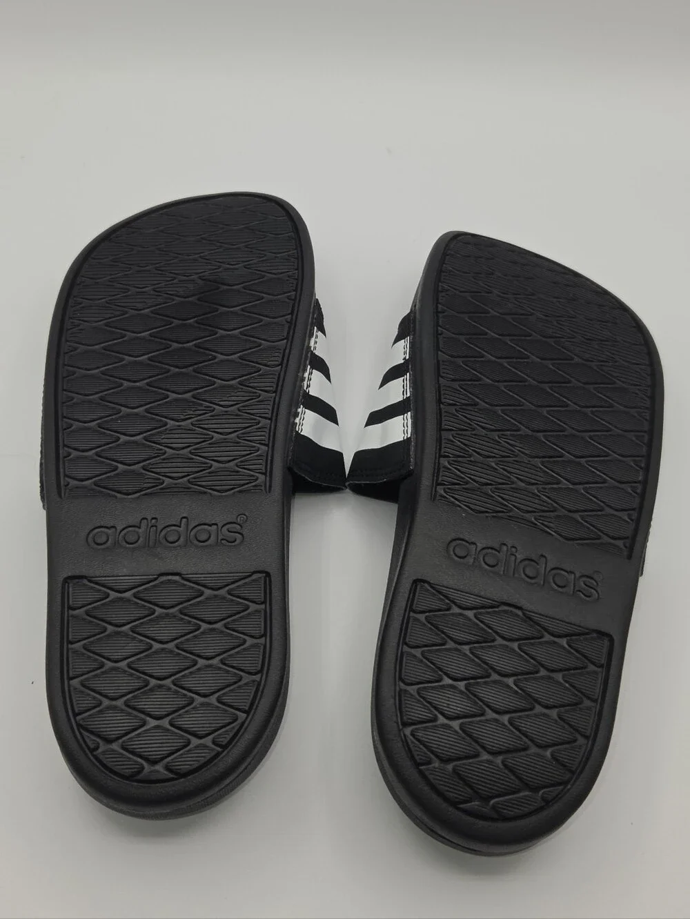 adidas Adilette Comfort Slides Black and White Mens Size 7